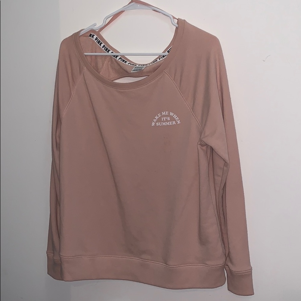 A pink sweatshirt